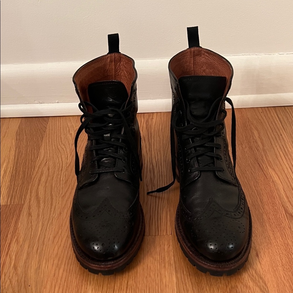 Frye Black Leather Boots 9.5 Men’s -Fits size 10.5/11 women